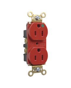 15Amp 125V Legrand® Pass & Seymour® Heavy-Duty Hospital Grade Receptacle, Red