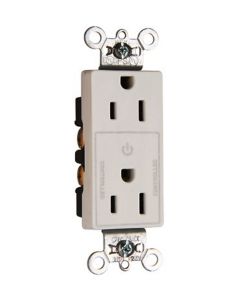 15Amp 125V Legrand® Pass & Seymour® Decorator Half-Controlled Plug Load Duplex Receptacle, White