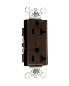20Amp 125V Legrand® Pass & Seymour® Decorator Dual-Controlled Plug Load Duplex Receptacle, Black