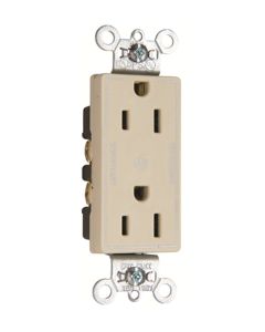 15Amp 125V Legrand® Pass & Seymour® Decorator Dual-Controlled Plug Load Duplex Receptacle, Ivory