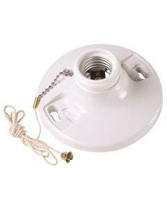 250W 250V Legrand® Pass & Seymour® Medium Base Incandescent Lampholder with Pullchain, White