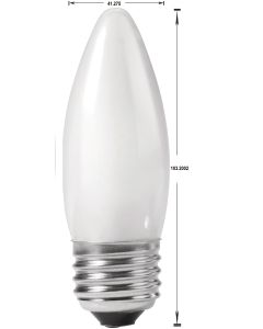 40W 120V Philips DuraMax Deco Blunt Tip Incandescent Lamp, White