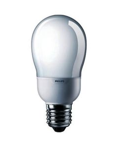14W 110-120V Philips Energy Saver A-Shape Compact Flourescent Lamp, White
