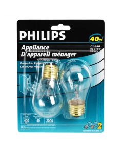 40W 120V Philips Appliance Bulb, Clear