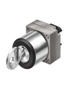 22mm Siemens Round Metal Actuator Ronis Lock with 2 Keys Maintained Contact 2 Switch Positions O-I Lock Number SB 30
