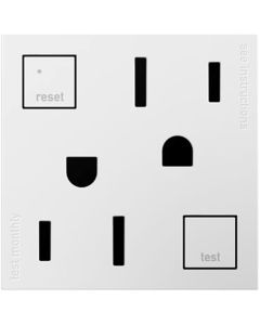 15Amp Legrand® adorne® Tamper-Resistant GFCI Outlet, White