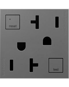 20Amp Legrand® adorne® Tamper-Resistant GFCI Outlet, Magnesium