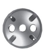 Three 1/2" Openings Keene Round Cover for 4" Boxes, Aluminum